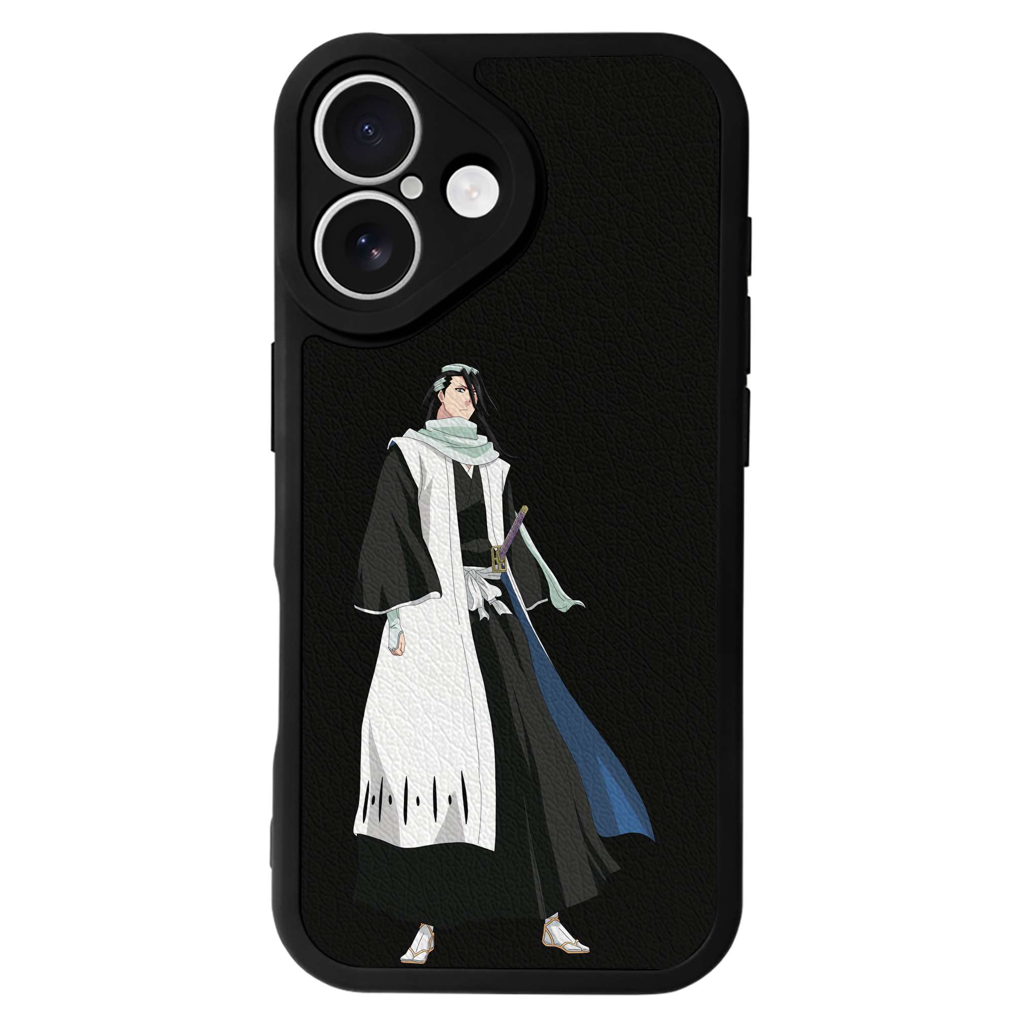 （画像用） ブリーチ くちき びゃくや BLEACH Kuchiki Byakuya 【iPhone 16シリーズ対応】シリコンスマホケース（レザー調） 材質：シリコン